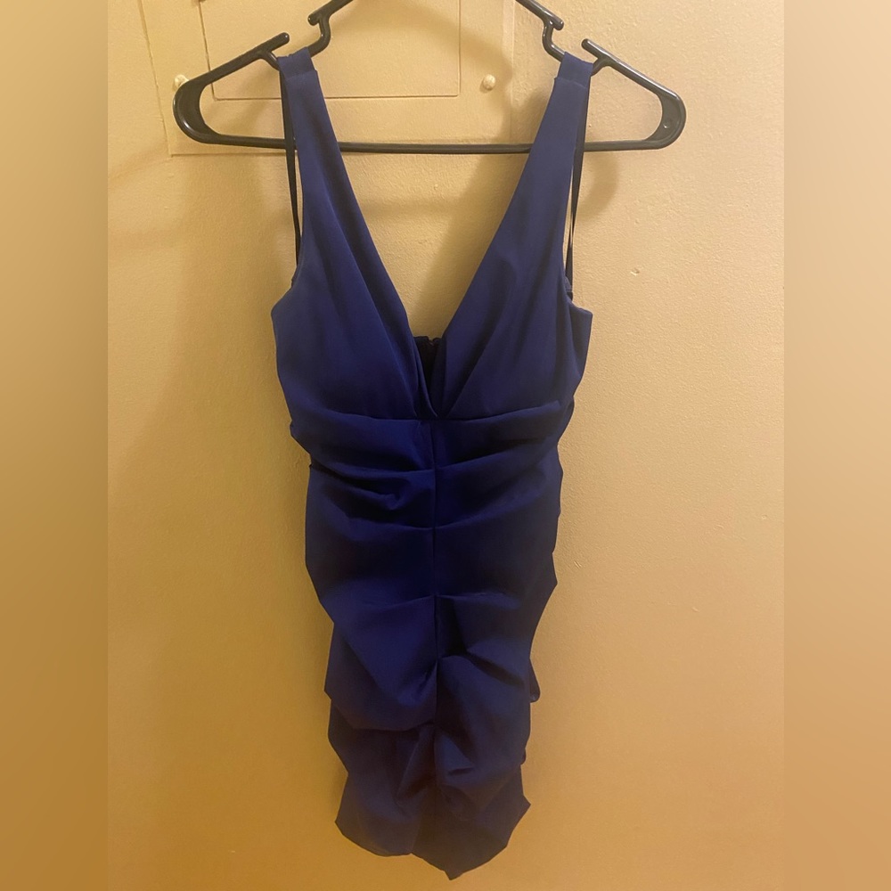 Cache Blue Ruched dress